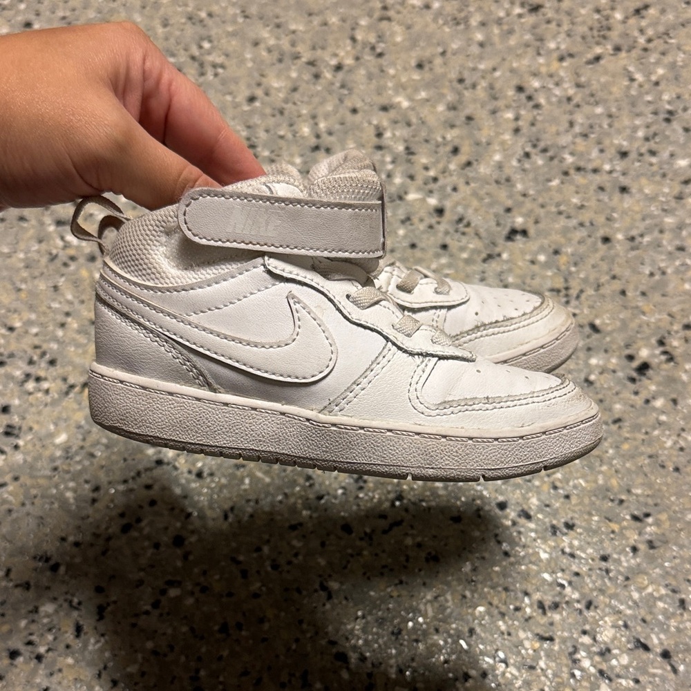 Nike Kids All-White High-Top Sneakers
